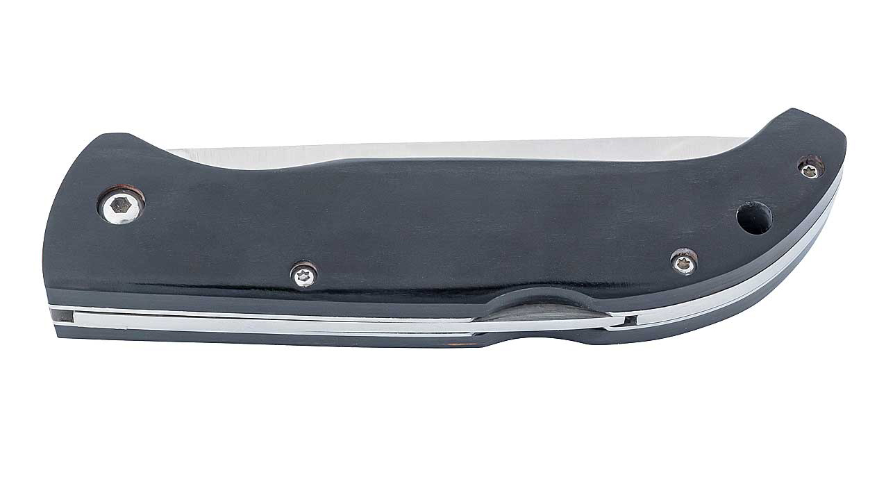 Taschenmesser 9 cm , rostfreiem AISI 420 Stahl aus schwarzem Pakkaholz von Herbertz bei ISS