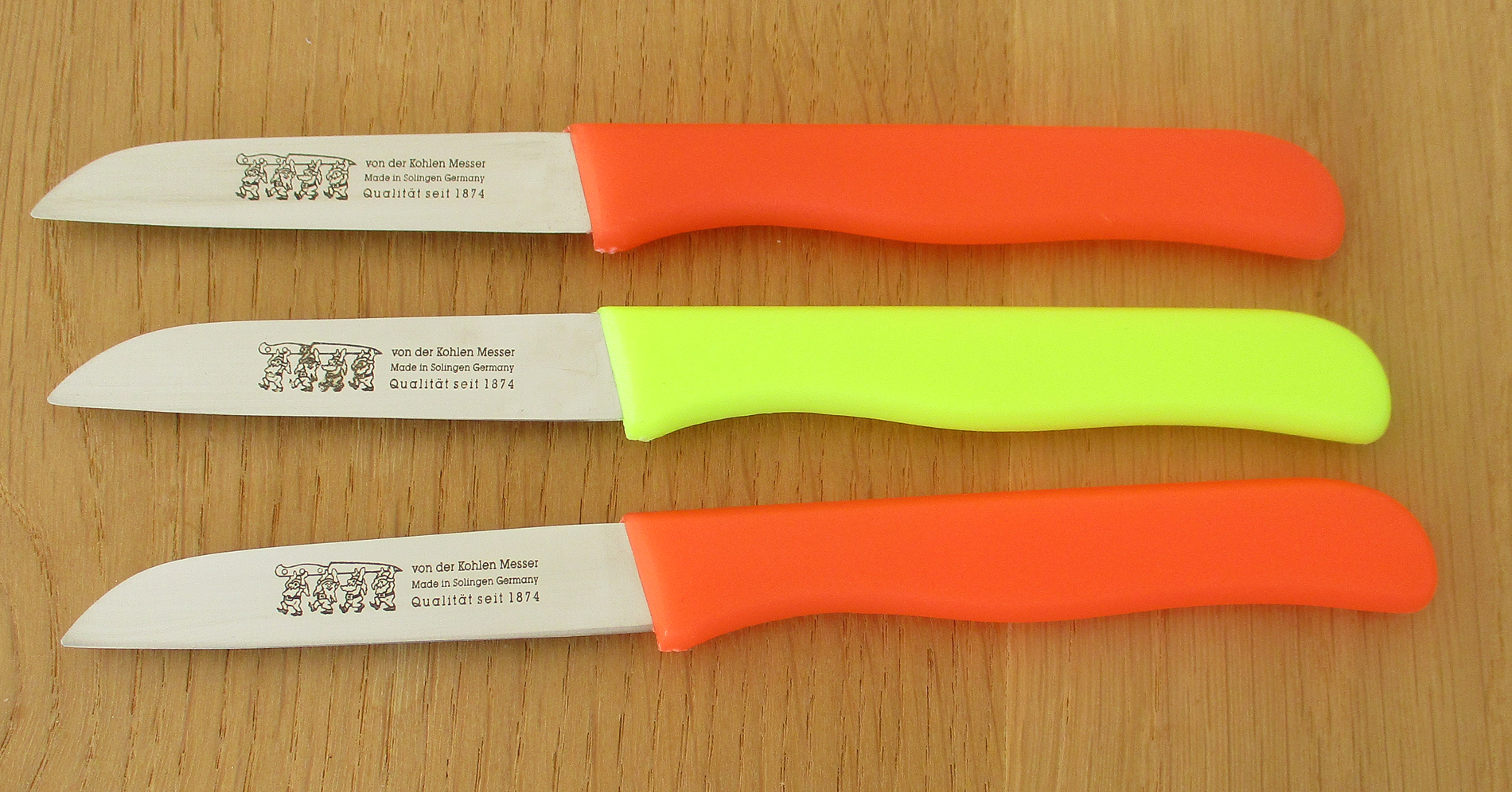 3 Gemüsemesser Küchenmesser 7,5 cm rostfrei von der Kohlen Quality Made in SG