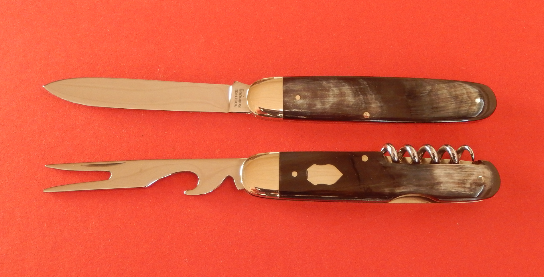 Hartkopf Solingen  Picknickmesser- Bunthorn 3 tlg.  Made in SG
