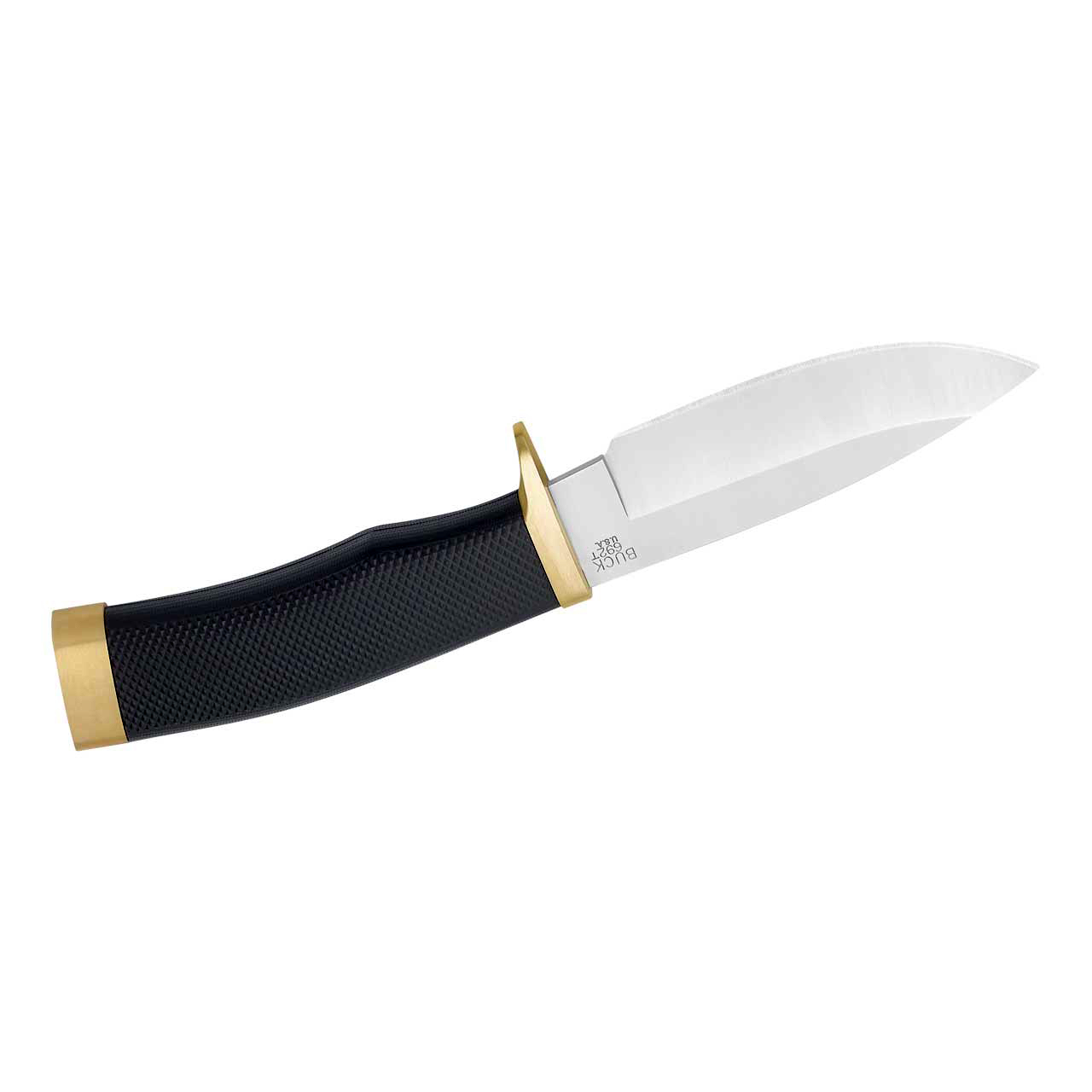 Buck Jagdmesser Vanguard, Droppoint-Klinge, 420 HC-Stahl, Kraton-Griff, Messingbeschläge,